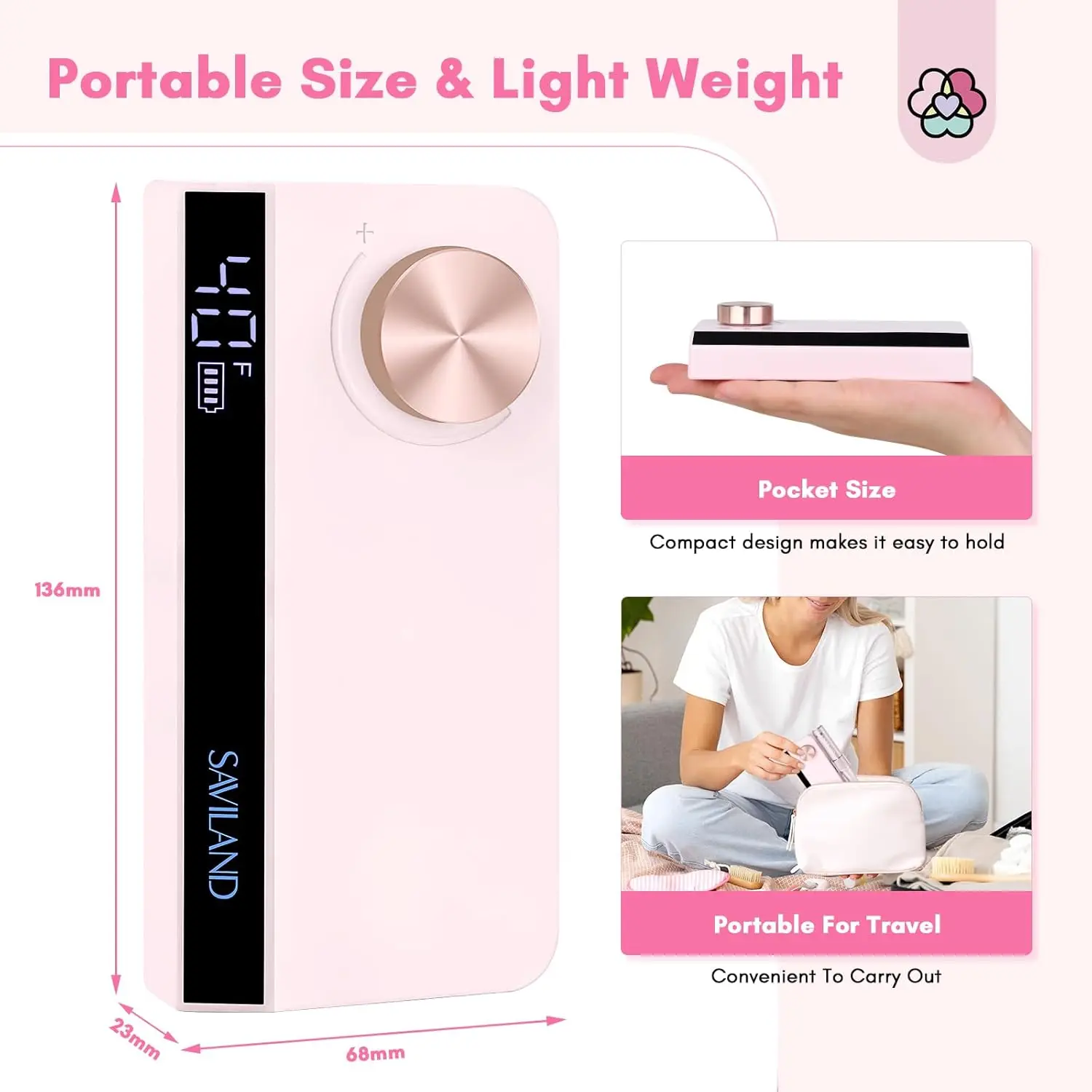 Perceuse à ongles électrique professionnelle avec 40000 tr/min et embouts colorés pour manucure et pédicure, usage domestique en Salon