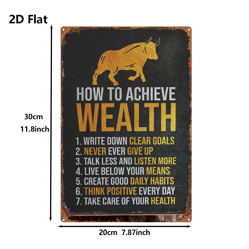 1pc Metal Sign, Golden Bull Pattern Decoration, Vintage Style, Suitable for Room Decor, Home, Garage, Bar, Garden Bar, Birthday