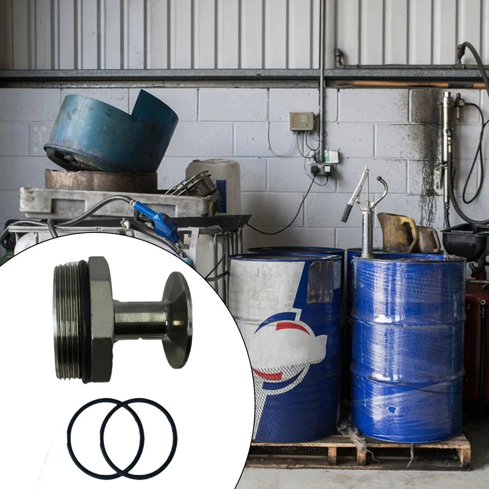 Metal Drum Adapter Kit with Rubber Gasket Easy Installation for 200L 50 Gallon Outdoor Container Conversion