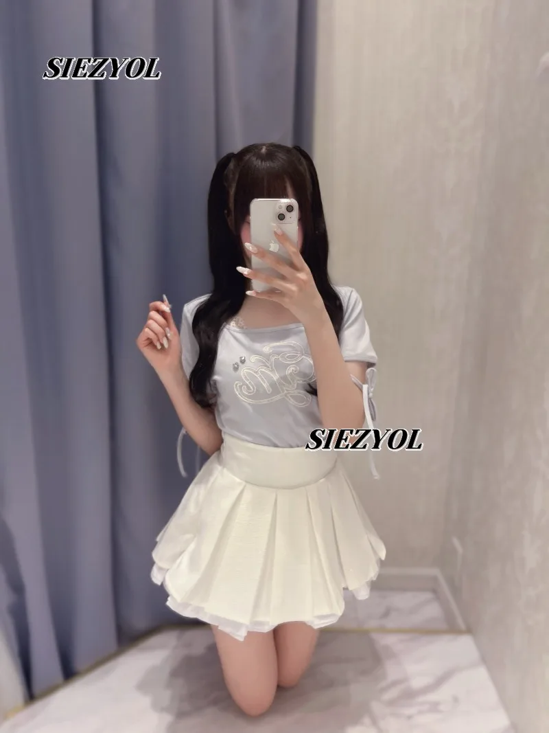 New Anti-light Short Skirt Shorts Japanese Style Sweet Cute Girls Tweed Contrast Pleated High-waisted Kawaii Mini Skirts