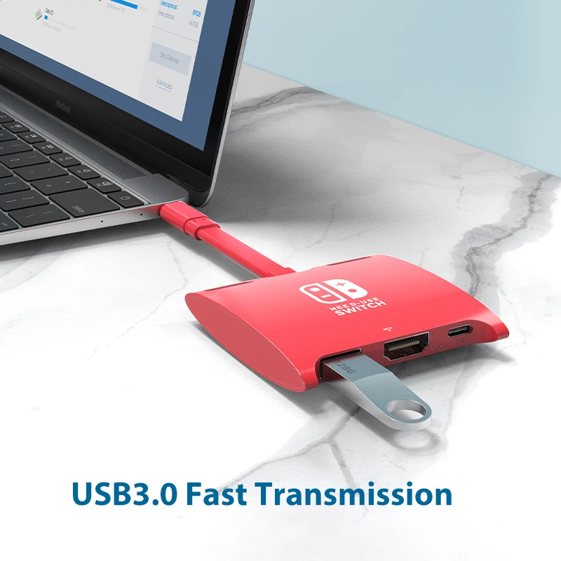 CABLETIME Dok Kartu Pengambilan Video untuk Switch Nintendo USB C Ke HDMI 4K PD Docking USB 3.0 Pengisi Daya Cepat untuk Laptop Dell Multi