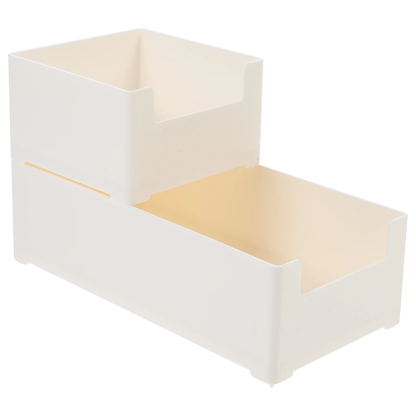 

2 Pcs Containers Storage Box Bins for Shelves Stackable Tray Craft Boxes Desk Organizer