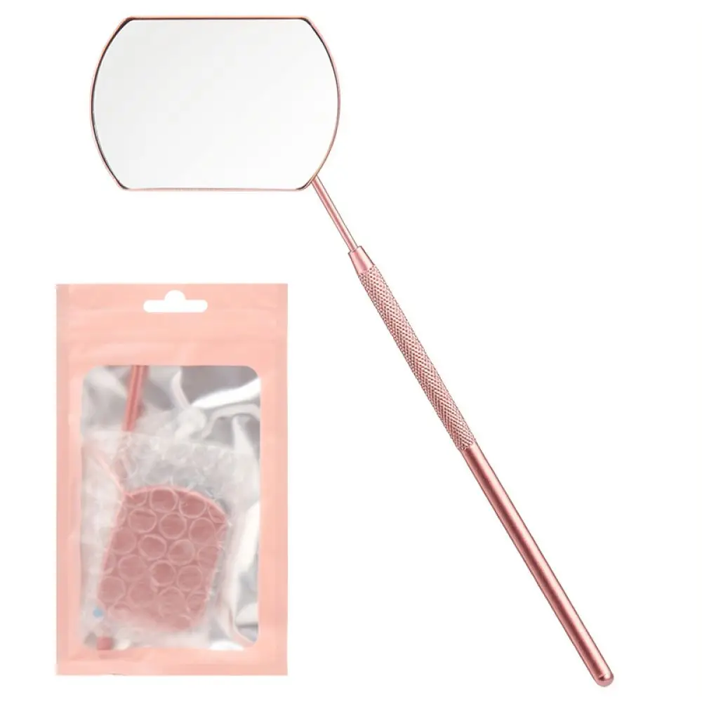 Handheld Lash Mirror For Eyelash Extensions Stainless Steel Square Observation Tool For Precise Makeup Application