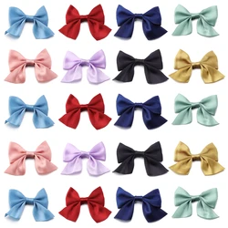 20pcs Mix noeud Polyester Satin Ribbon Bows 4x7mm Hand Bow-knot Tie Small Bows for Crafts Christmas Party Decor Accessories