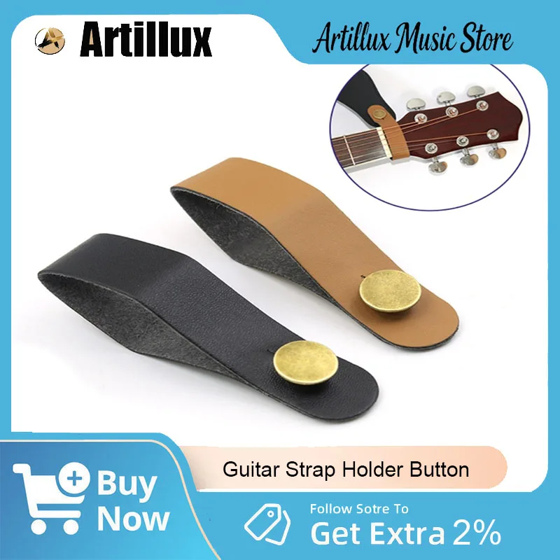 Artillux Guitar Strap Holder Button High Quality Leather Adjustable Guitar Strap for Acoustic Electric Guitar Accessories