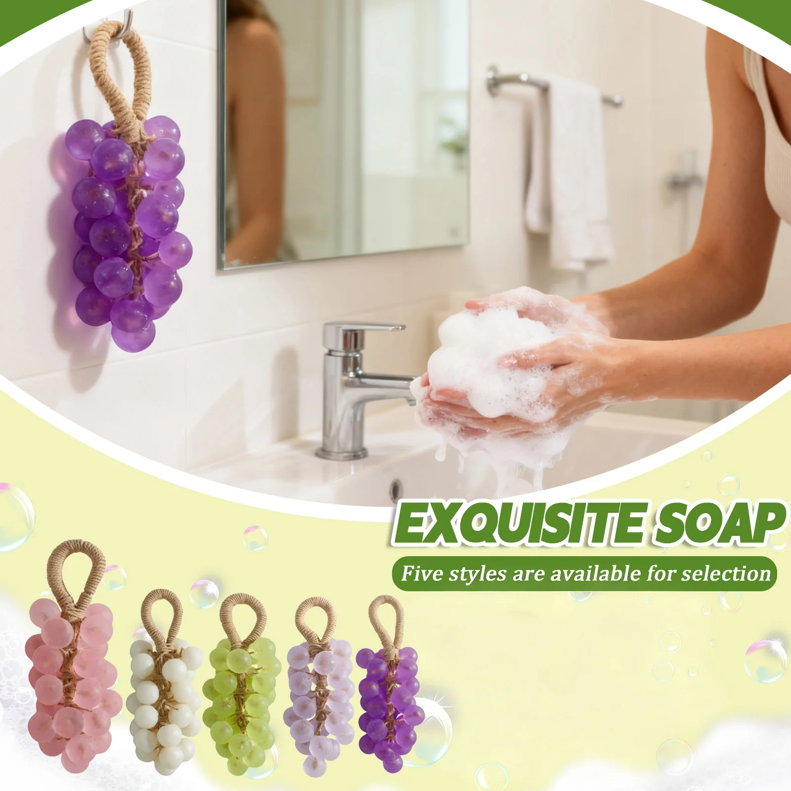 

Grape Soap Hand Cleaning Soap Scented Hand Soap Crystal Handmade Soap Bar For Bathing Washing Nourishing Skin Soap