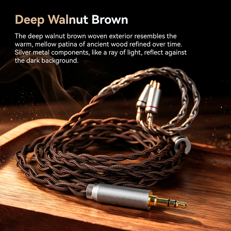 KBEAR YUAN 4 Cores 5N OCC Silver-Plated Copper High-Purity HiFi Headphone Upgrade Cable