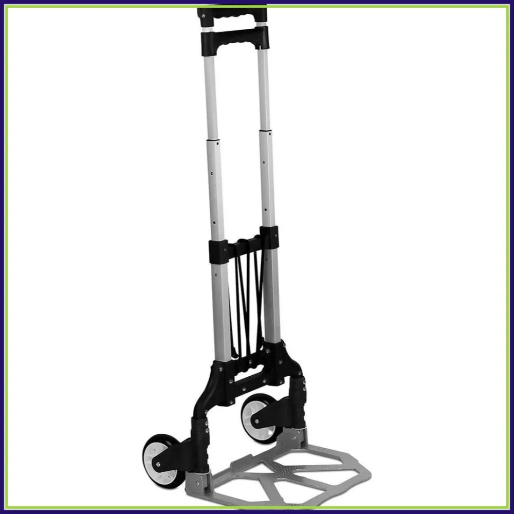 

Foldable Aluminum Hand Truck with Telescoping Handle, 165 Lb Capacity Heavy Duty Dolly for Indoor Outdoor Moving
