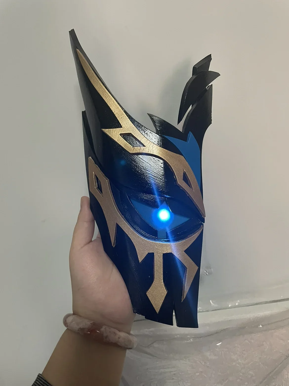 Game Genshin Impact Jester Pierro Mask Luminous Props  Cosplay Props for Halloween Fancy Party Stage Performance Accessory