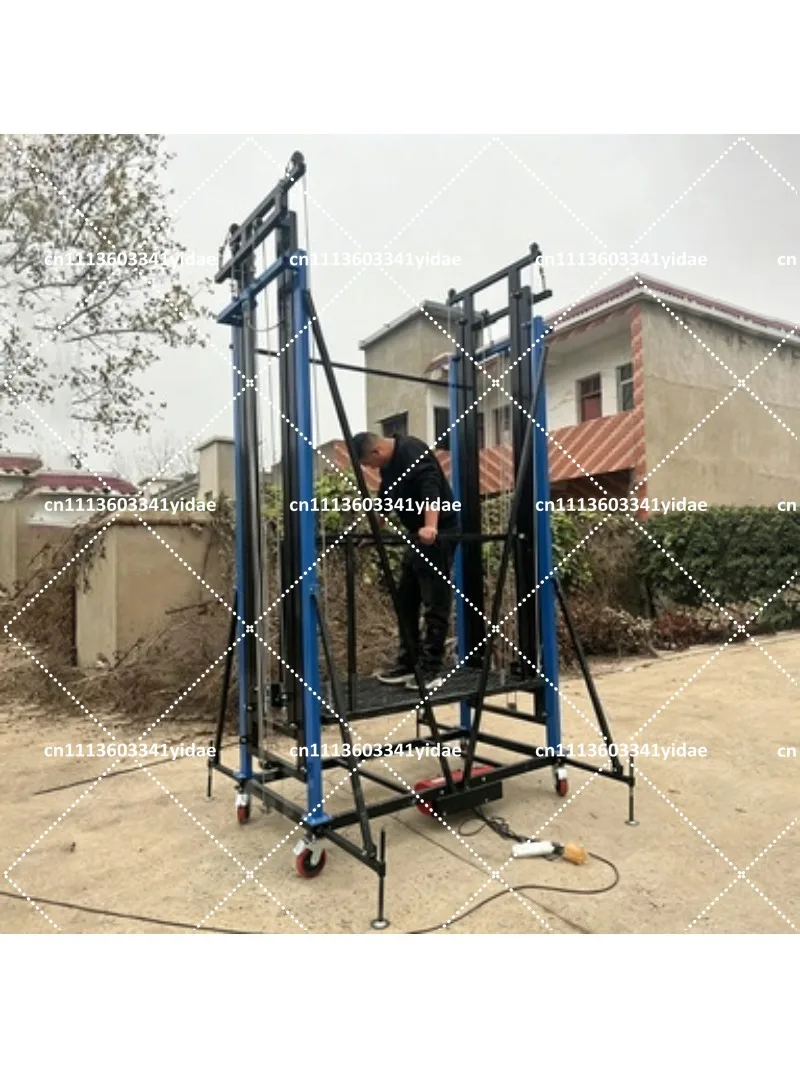 Electric Crane Scaffolding Hoist for Construction, 220V 1100W Lifting Equipment with Remote Control