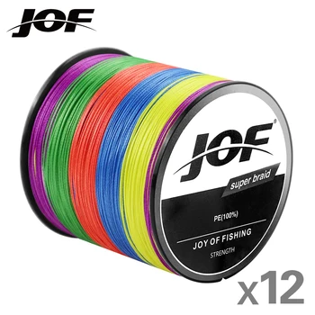 JOF X12 업그레이드 편조 낚싯줄, 초강력 12 가닥 멀티필라멘트 PE 라인, 300M, 500M, 1000M, 33 -149.9LB