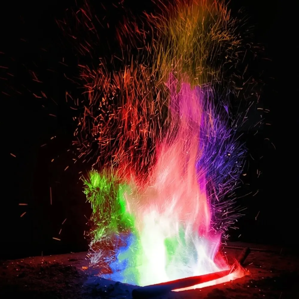 Outdoor Campfire Magic Fire Color Changing Powder Camping Party Decoration Vibrant Flame Effect Survival Equipment