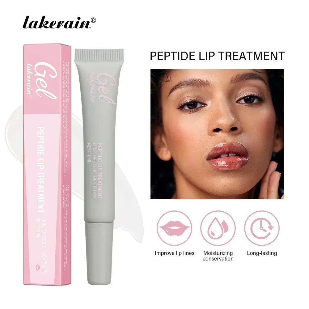 Peptídeo tratamento labial hidratante máscara labial gel para remover pele morta batom base odor de frutas creme labial reparação máscara de cuidados com os lábios 10ml