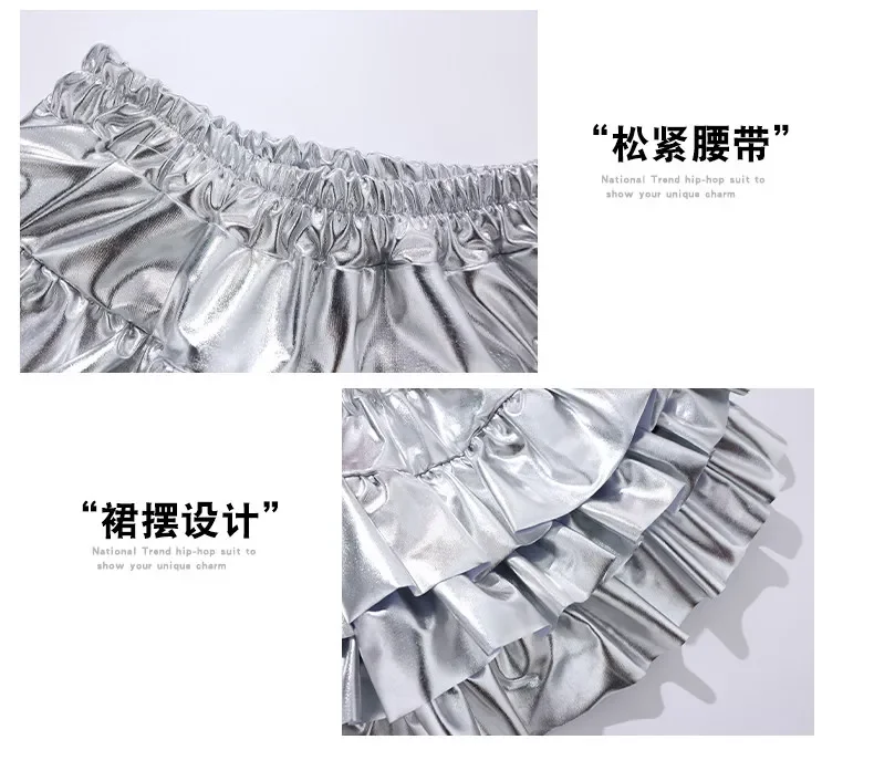 Jazz-Tanz-Outfit für Mädchen, Hip-Hop-Street-Dance-Kostüm für Kinder, Bühnenbekleidung im Kpop-Girl-Group-Stil, süß, cool, scharf – Detail 10