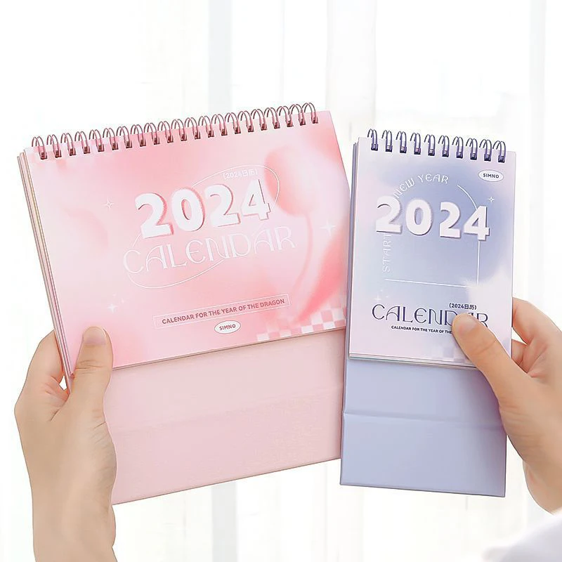 Calendario creativo de estilo Ins para estudiantes, decoración de escritorio de oficina, calendario mensual para grabar eventos, regalos, 2024 años, 1 unidad