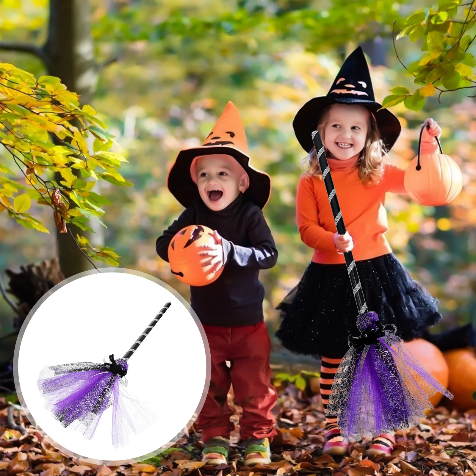 

Small Witch Broom for Broomstick Adult Prop Party Witches Size Prom