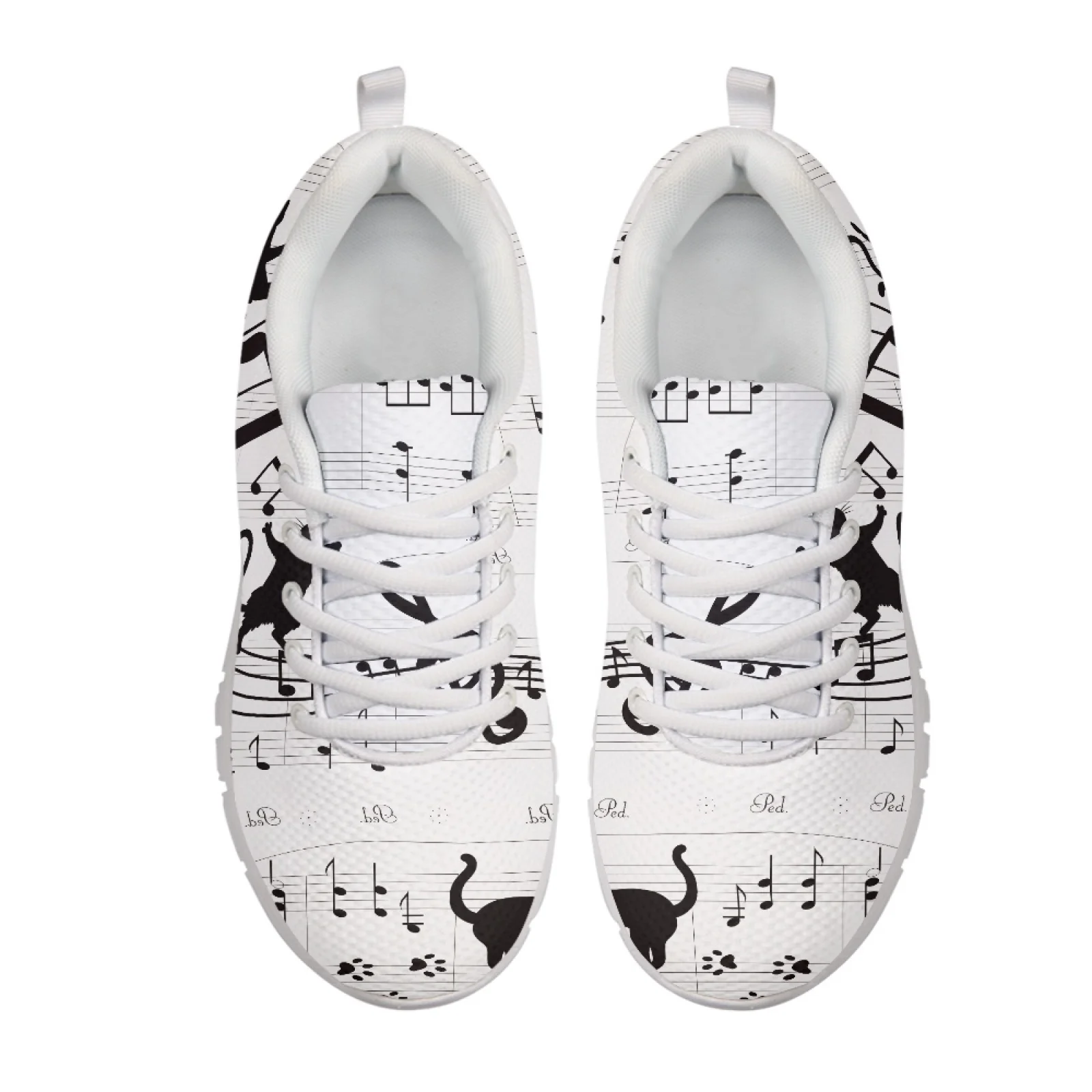 Coloranimal Cat Music Pattern Design New Trend Athletic Sneaker Women Sneakers Breathable Fitness Shoes for Ladies