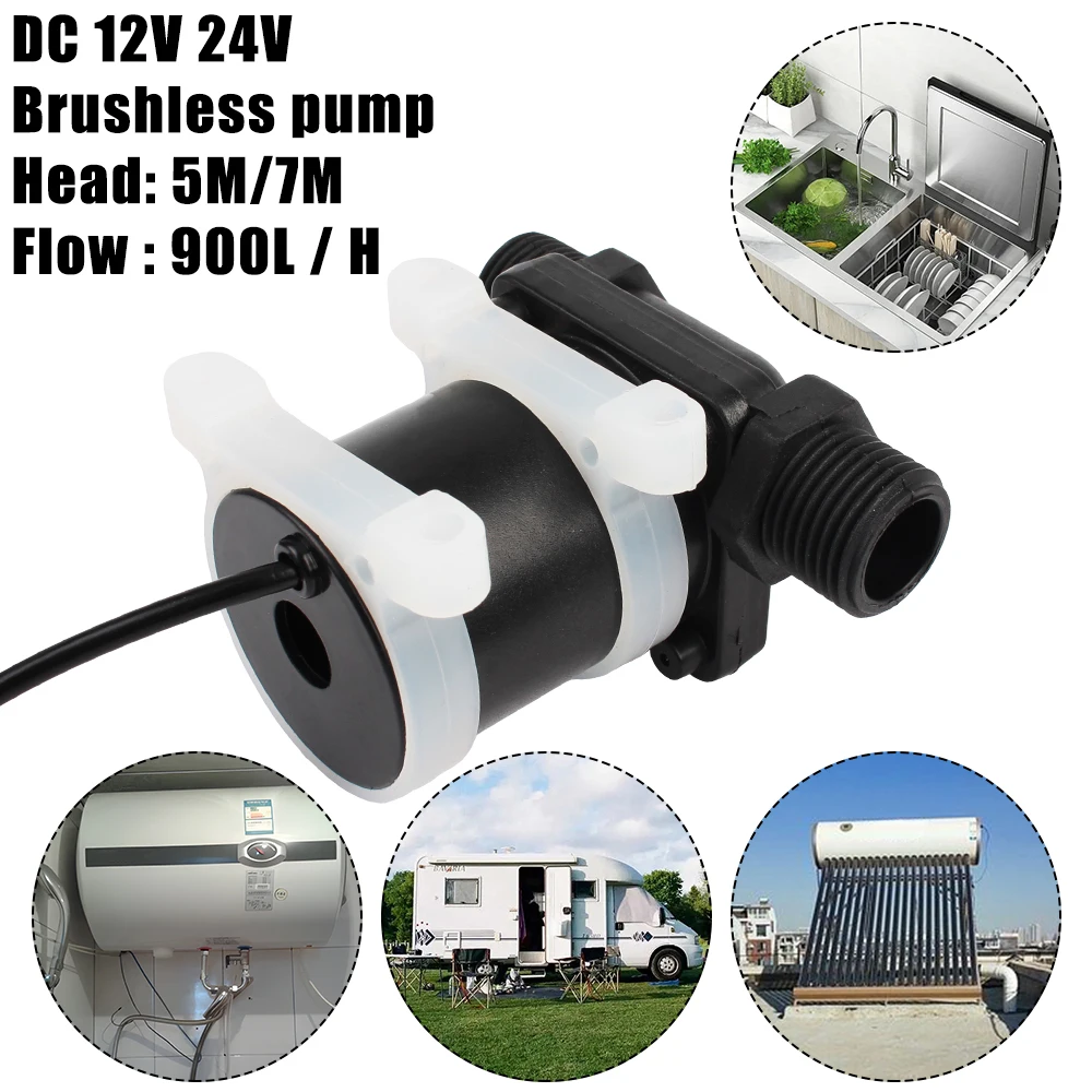 Water Heater Shower Floor Heating Booster Pump DC 12V 24V Brushless Solar Motor Water Pump Micro Submersible Water Pump