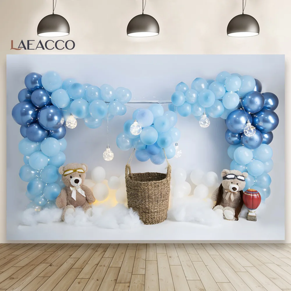 Kids 1st Birthday Photography Backdrop Colorful Balloon Decoration Baby Shower Newborn Portrait Indoor Photocall Background Prop