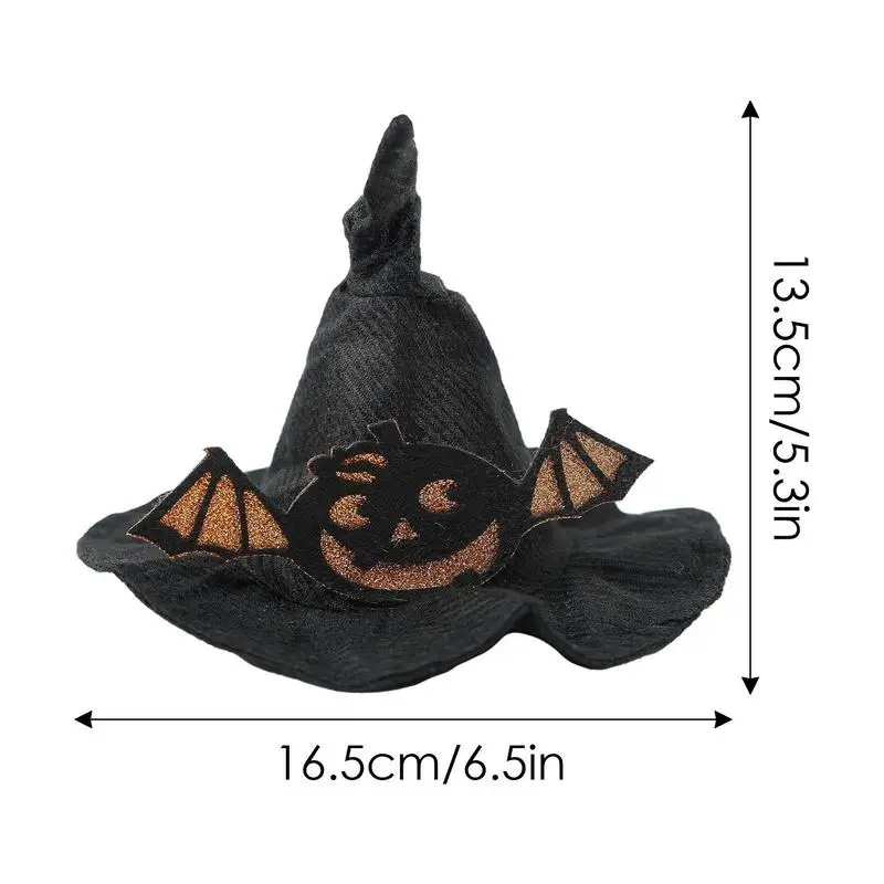 Halloweenowy kapelusz dla zwierzaka Regulowany rozmiar Puppy Witch Hat Not Shed Hair Bat Design Upiorny kapelusz dyniowy dla średniego psa Pomocnik kostiumowy