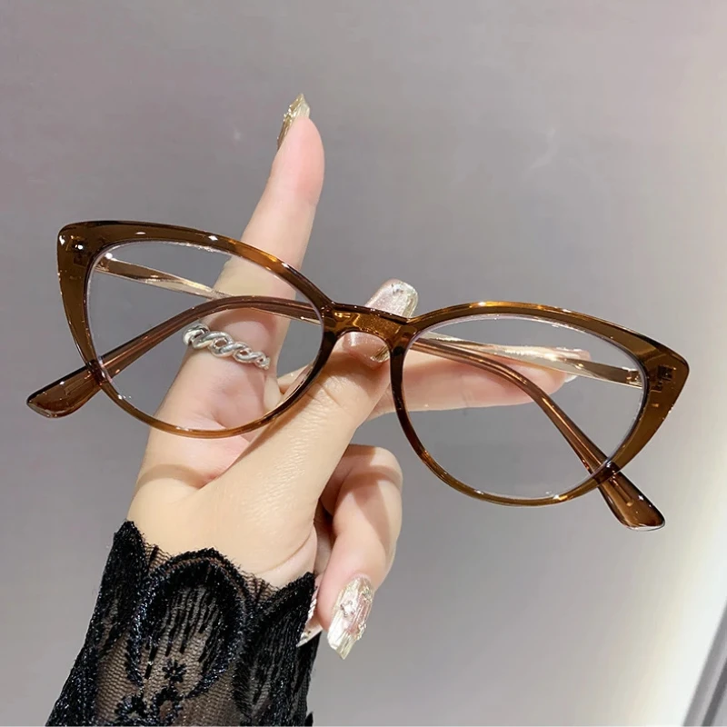 Cat-eye minimalist anti-blue light glasses - Korean version for young ladies with decorative features