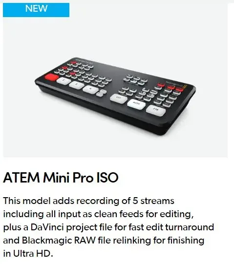 Blackmagic ATEM Mini Pro/ATEM Mini/ ATEM Mini Pro ISO HD-MI Live Stream Switcher Recording video switcher