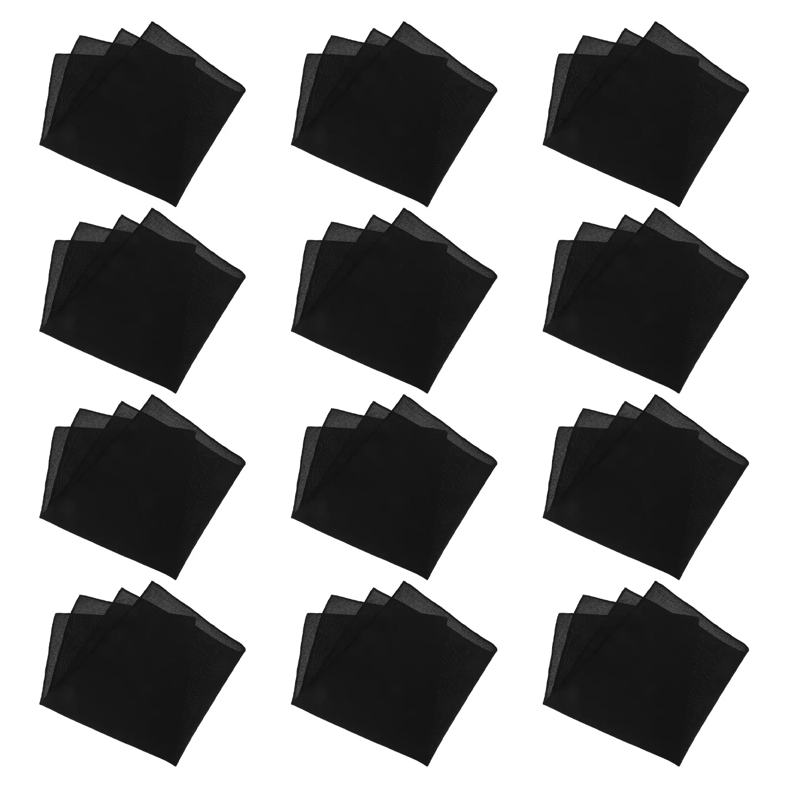 

12pcs Polyester Dinner 17''X 17'' Black Cloth Napkins Washable Reusable For Wedding Banquet Restaurant Party Table