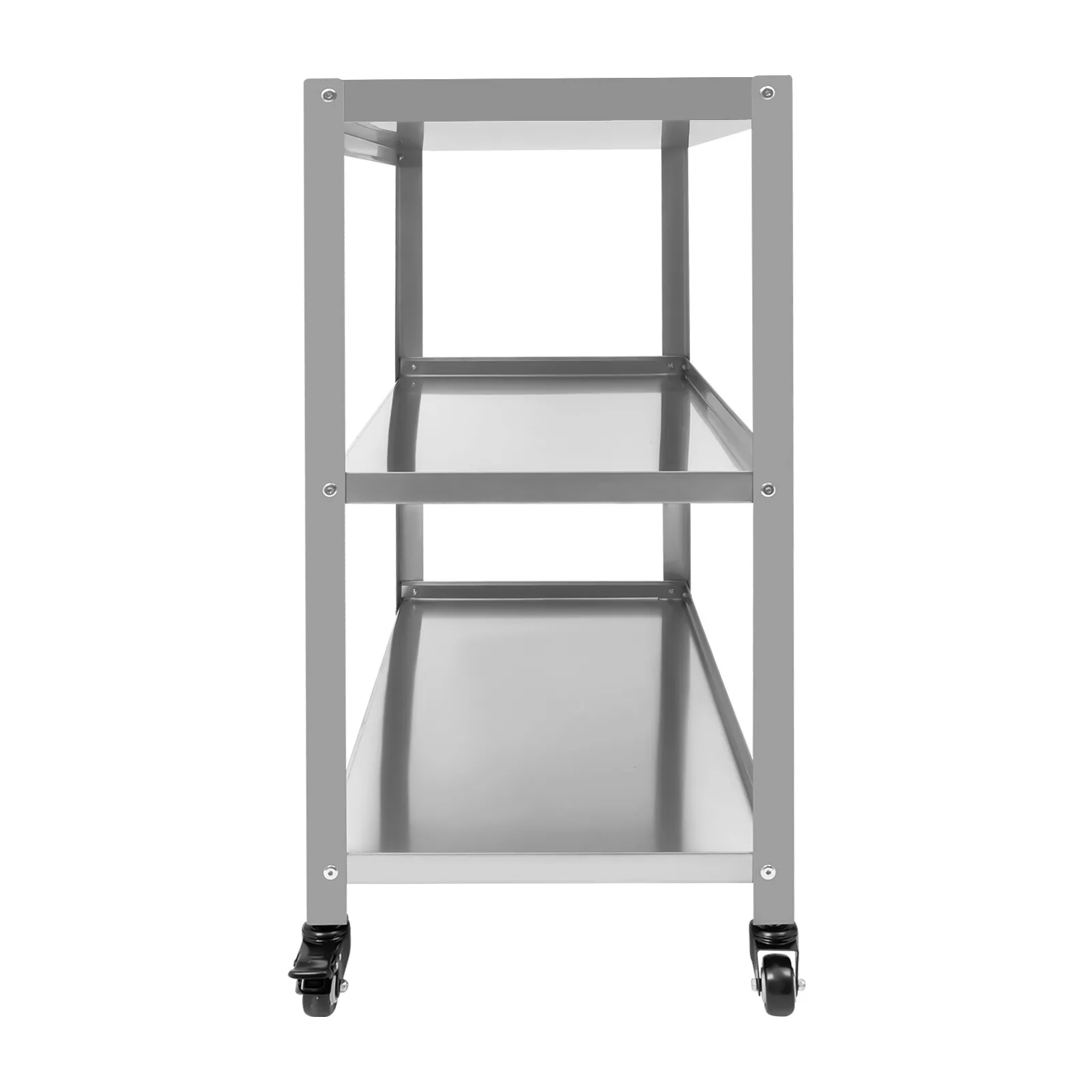 عربة مطبخ مكونة من 3 طبقات بعجلات عالمية، عربة تخزين من الفولاذ المقاوم للصدأ