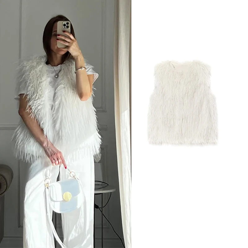 Guobioziy 2026 Autumn Winter Oversized Sleeveless Waistcoat Crew Neck Vest  Edgy Style Layering Outfit  Occasion Wear Trending