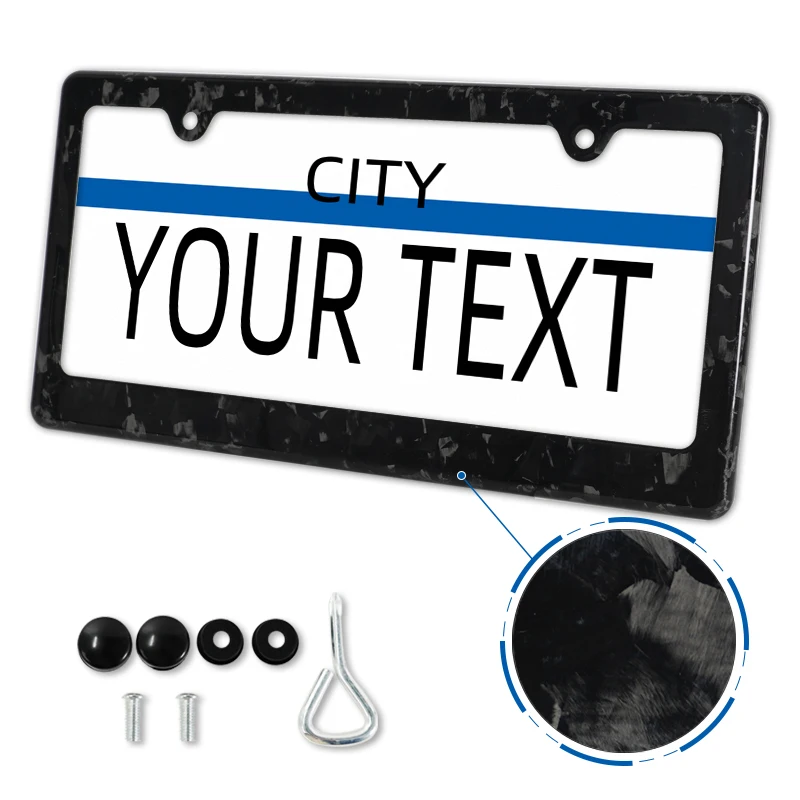 

NEW Universal 30*15CM 1/2pcs License Plate Frame Forged Carbon Pattern License Plate Frame Bracket US Standard Size