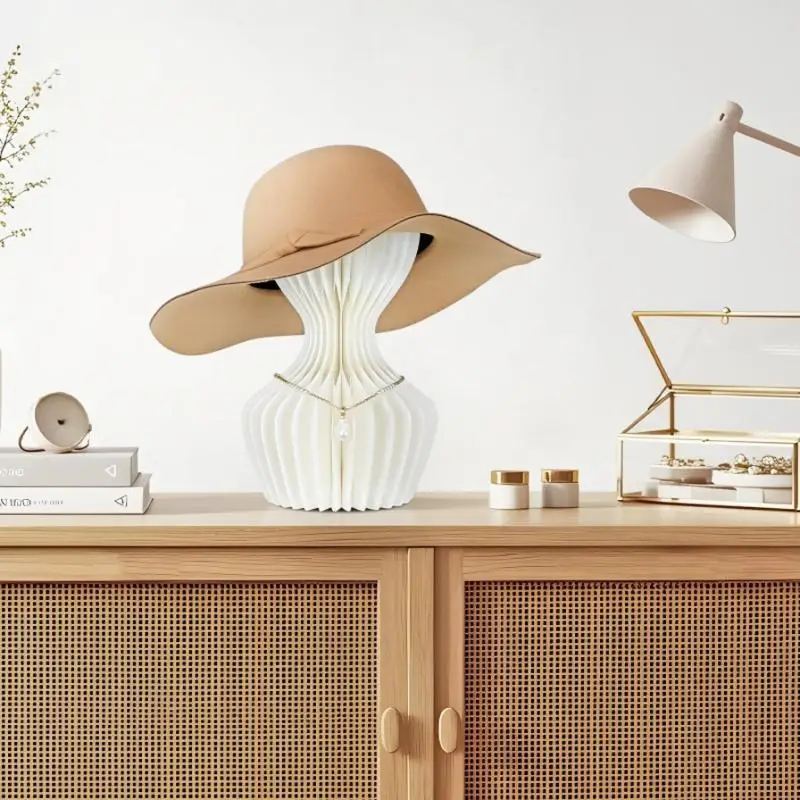 High Quality Hat Display Rack Holder Design Paper Decoration Jewelry Necklace Storage Ornament Female Mannequin Head