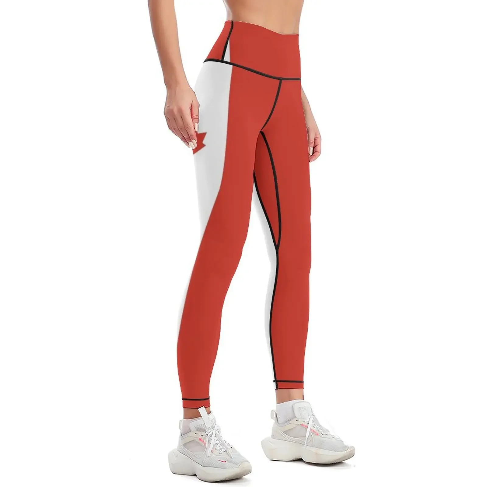 The Maple Leaf Canadian Flag for Canada - Plain and Simple Leggings active wear Women's high waist Womens Leggings