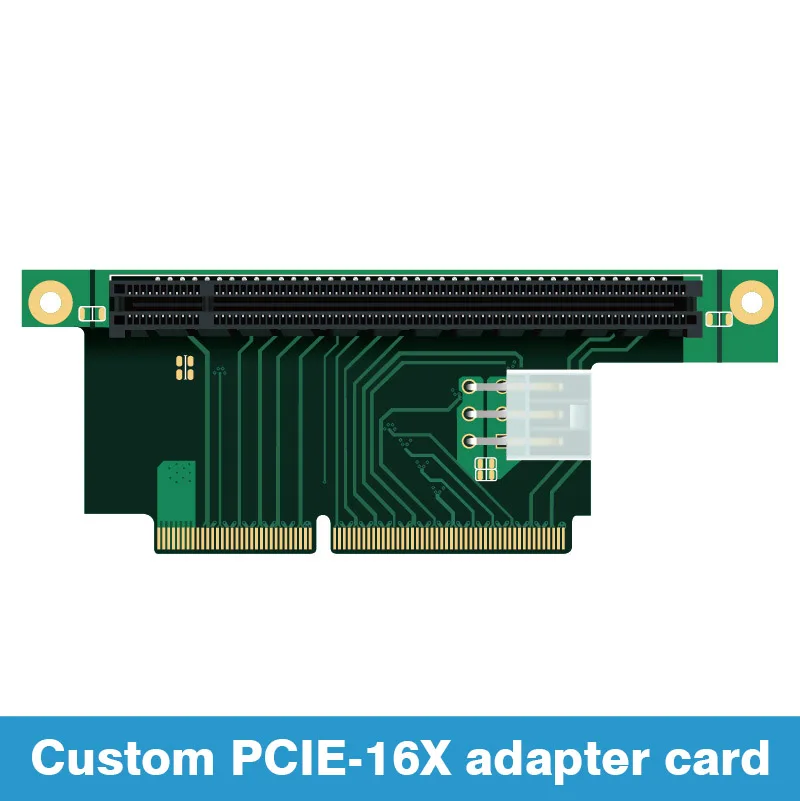 Нестандартный 16 штекеров на стандартный 16x PCI Express гнездо под прямым углом 90 °   Карта адаптера с 6-контактным питанием для расширения оборудования ПК