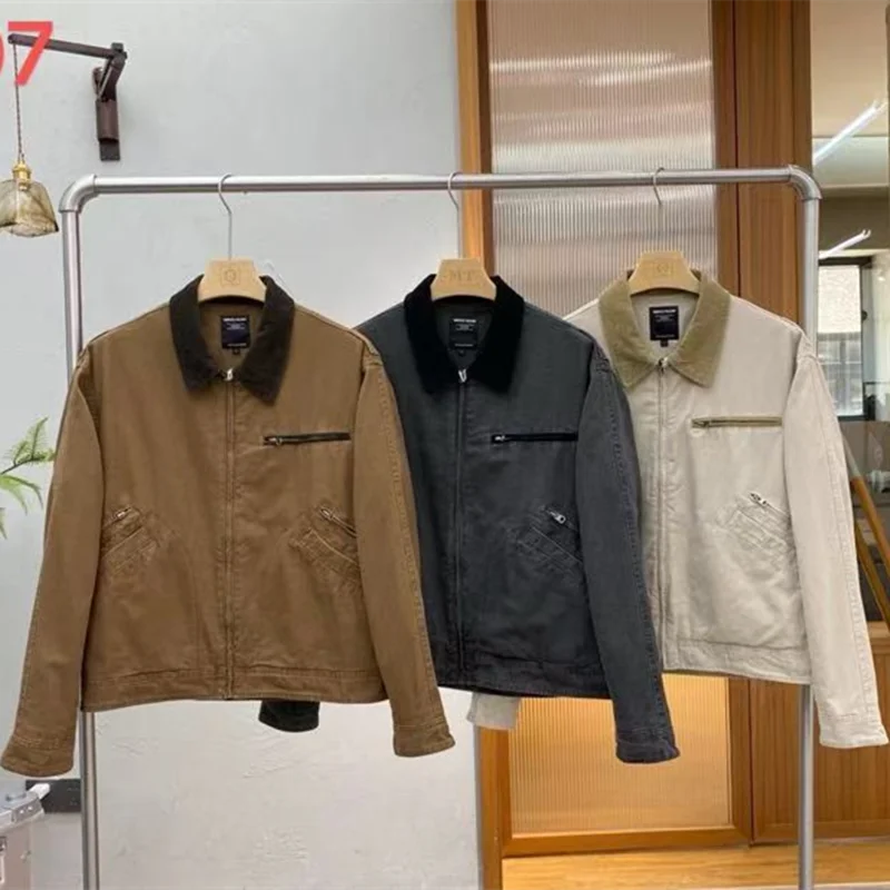 Otoño nuevo Casual hombres Detroit americano chaqueta corta pesada estilo camisa abrigo al aire libre Trekking senderismo Stormsuit ropa de trabajo