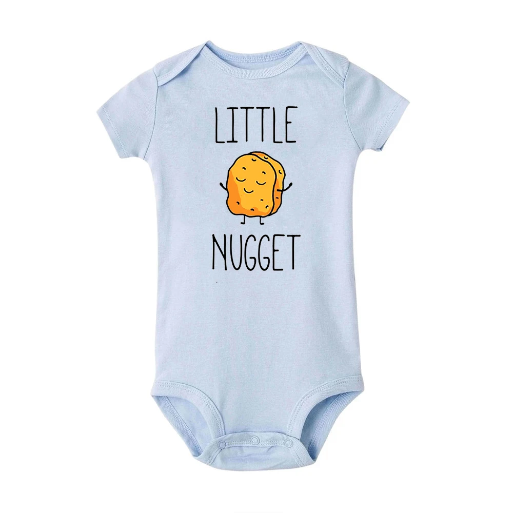 Little Nugget Baby ogłoszenie noworodek Body letnie chłopcy dziewczęta Romper Body ciąża odsłonić ubrania niemowlę prezent na przyjęcie bociankowe