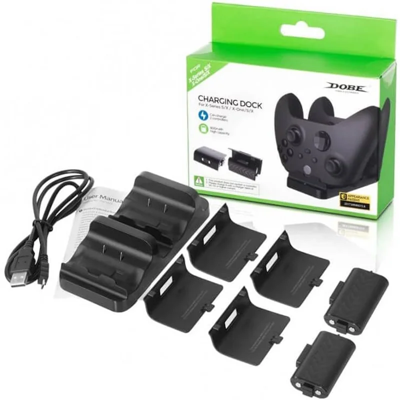 Dock Charger Controller Xbox ONE and Series S/X + 2 Batteries 800mAh