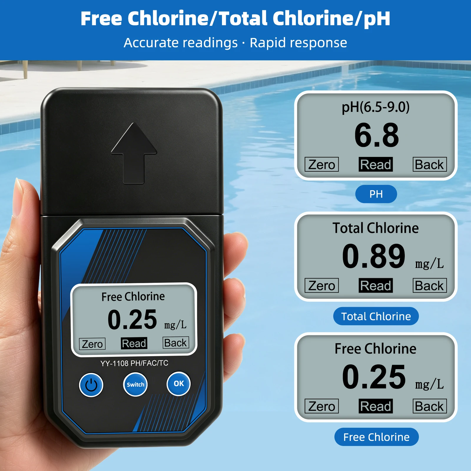 3-in-1 디지털 수질 분석기 PH FAC 잔류 염소 - Marine Aquarium Water Testing 리뷰 및 가격
