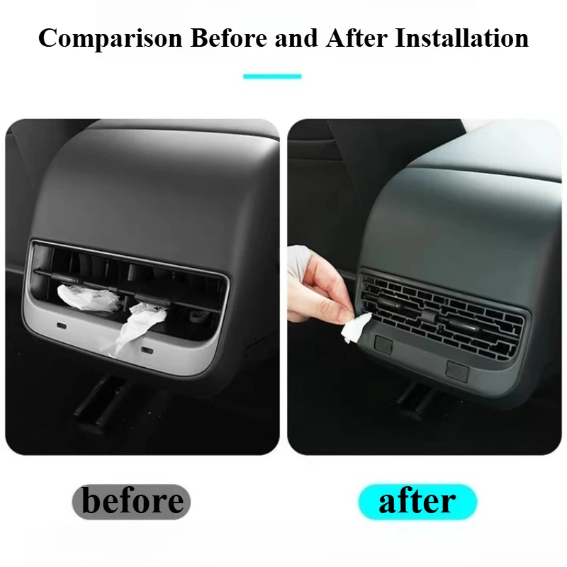 For Tesla Model Y/3 Highland 2019-2024 Rear Discharge Trend Protective Cover Air Conditioner Interior Modification Accessories