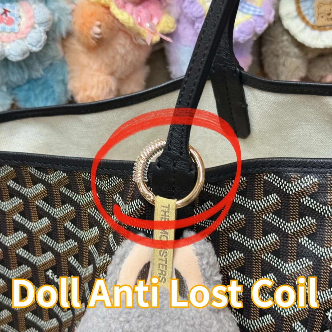 For Labubu Doll Silicone Rope Keychain Set with Clear Buckle Ring