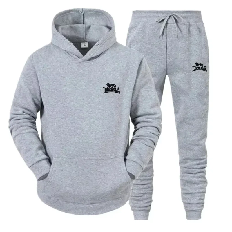 Unisex 2 Piece Sports Outfit Soft Comfort Long Sleeve Hoodie Jogging Pants Autumn Winter Casual Streetwear Fitness Tracksuit Set