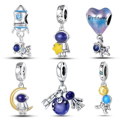 Fashion 925 Sterling Silver Astronaut Space Series Charms Beads Fit Qikaola 925 Original Bracelets DIY Anniversary Jewelry 2023