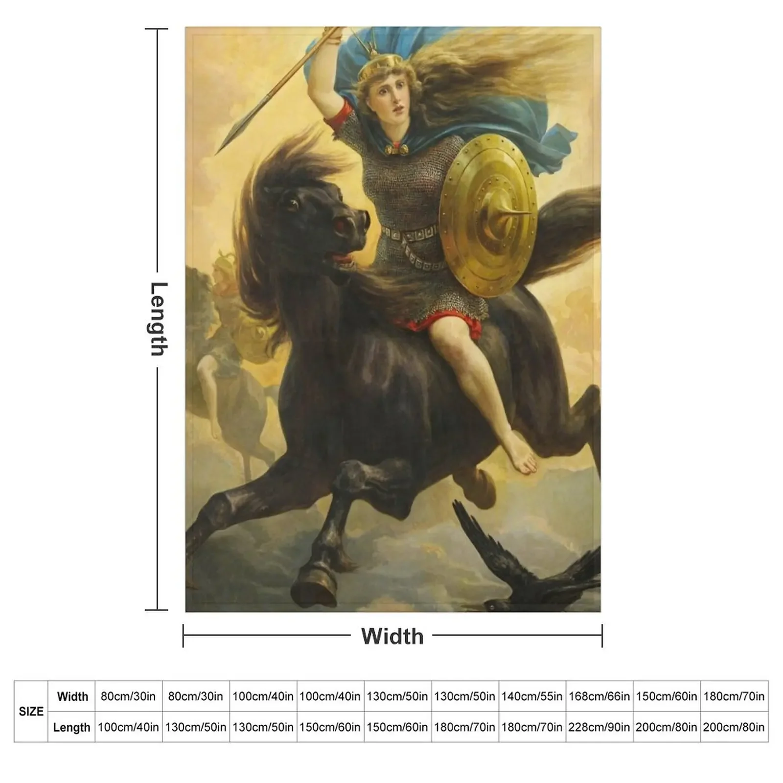 The Valkyrie - Peter Nicolai Arbo Throw Blanket Loose Single Hairys Camping Blankets