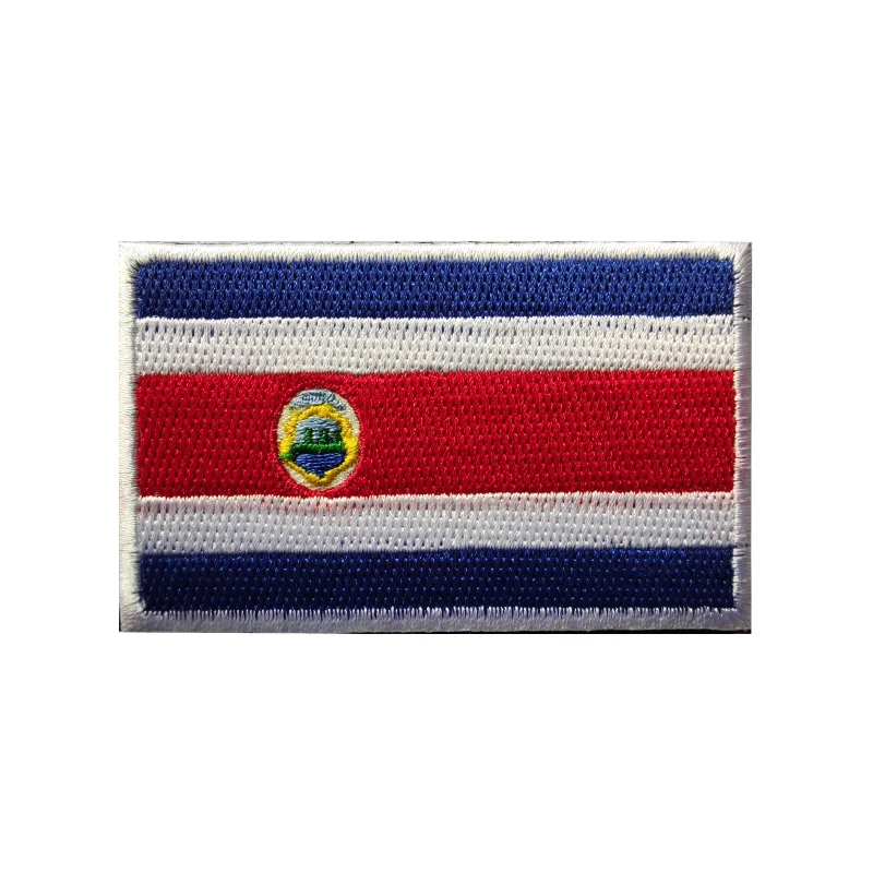 America Countries Chile Flag Hook and Loop Embroidery Patches Brazil Mexico Panama Argentina Cuba Flag Badge Armband Sticker DIY