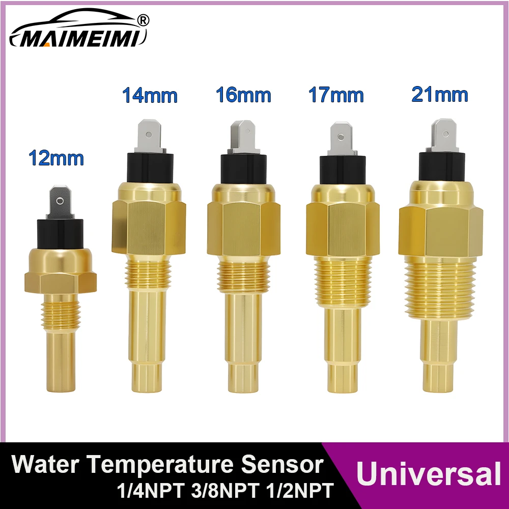12/14/16/17/21mm Gasolines Diesel Engine Water Temperature Sensor 120℃ Alarm Generator Part for Car Truck Boat 1/8NPT 3/8NPT