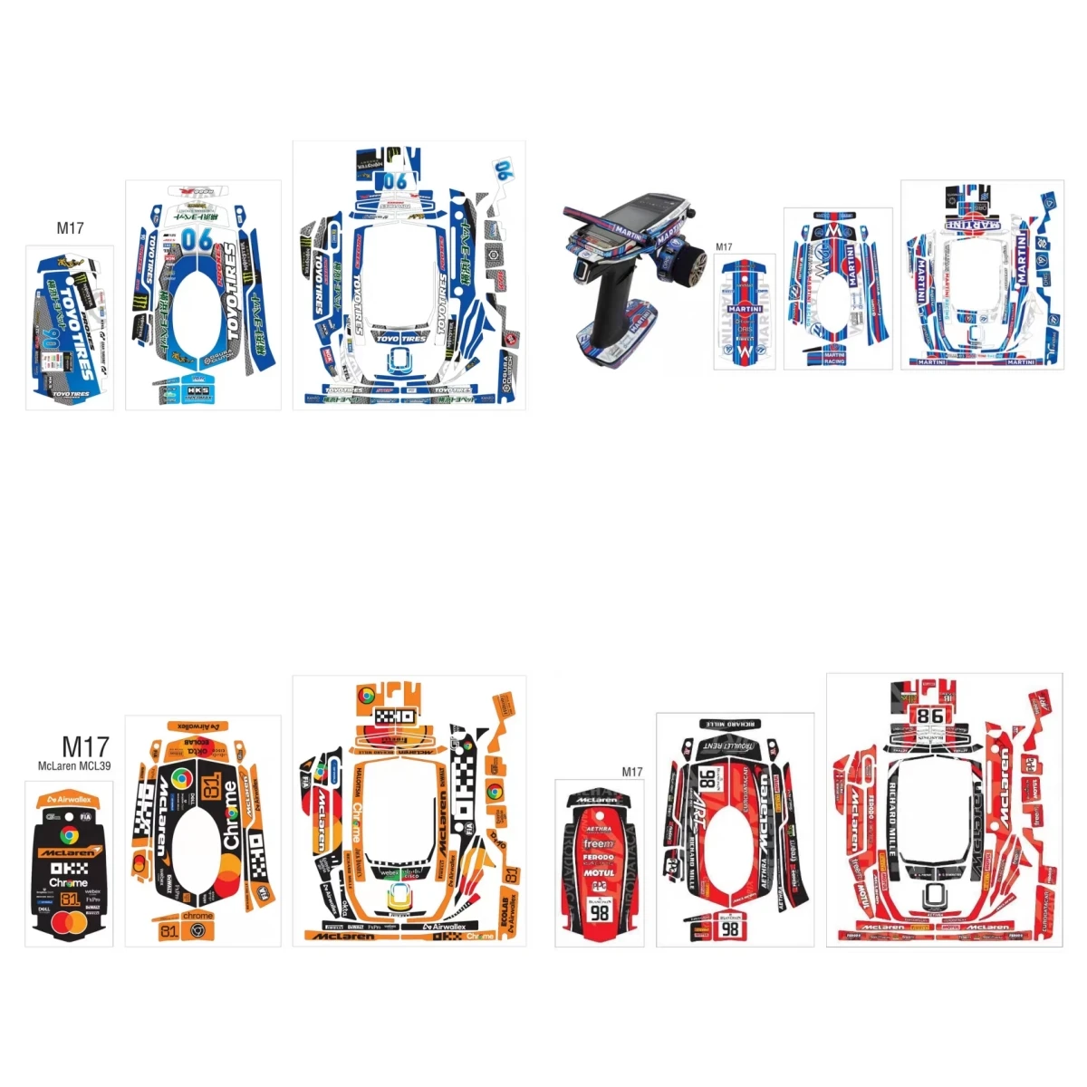 Sanwa M17 Radio Controller Stickers decals for Remote Control toys accessories