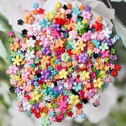 100 pz/borsa 3D acrilico fiore unghie Charms colori di dimensioni miste decorazione di arte del chiodo strass fiori gioielli accessori per unghie fai da te