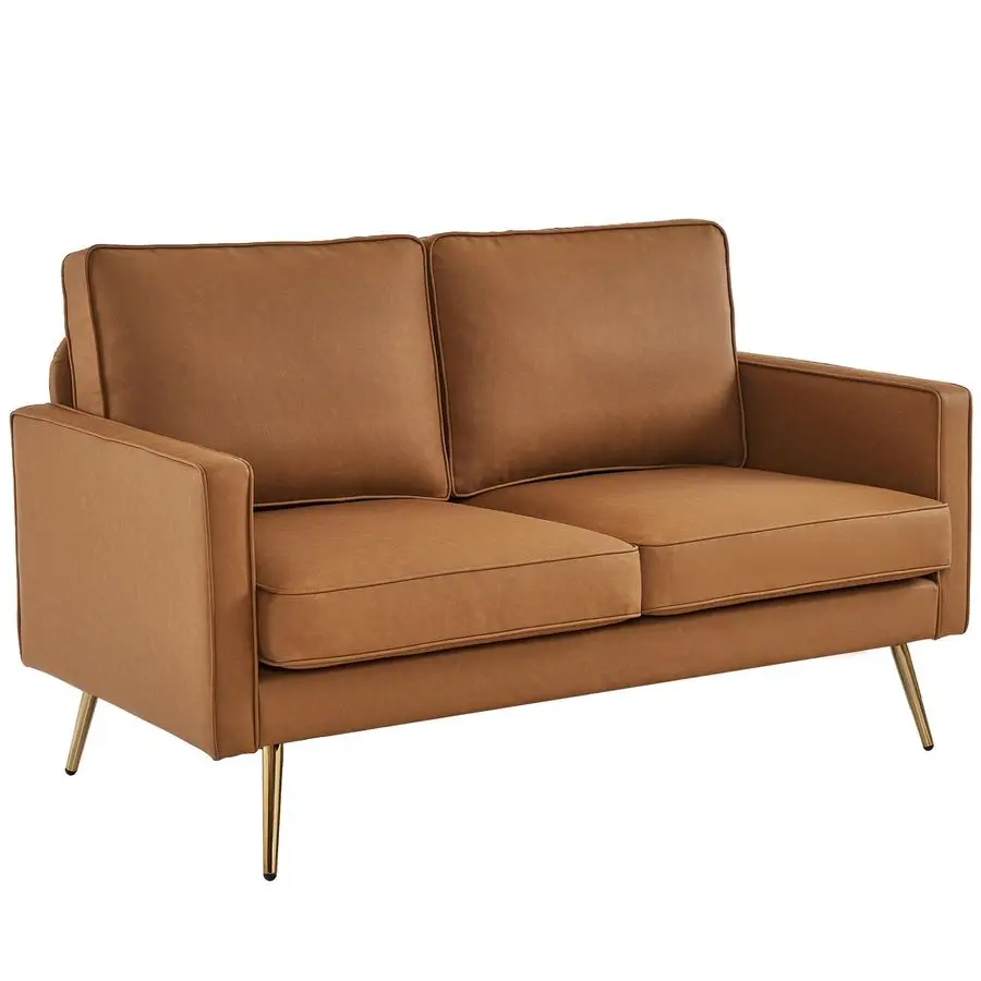

56 Modern PU Leather Loveseat,Small Couch Deep Seat for Living Room,2Seater Loveseat Sofa for Bedroom,Apartment,Office Sofa
