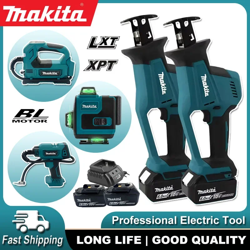 

Многофункциональные электроинструменты Makita: Аккумуляторная электрическая сабельная пила, 16-линейный кросс-лазер, беспроводной насос для накачки шин автомобиля