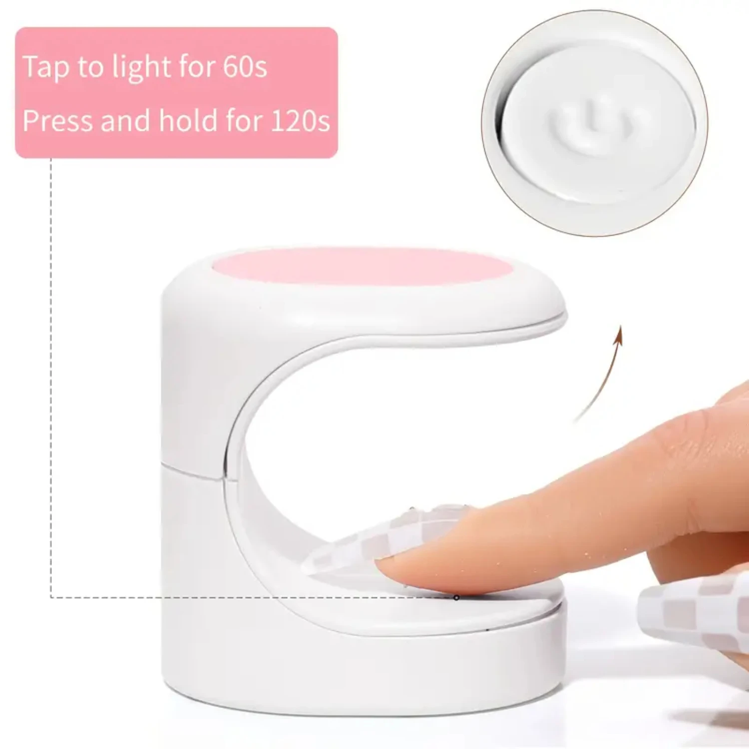 Mini lámpara LED UV portátil para secado de uñas con cable USB - Secador de esmalte de uñas en gel de secado rápido - Compacto y apto para viajes - Perfect G