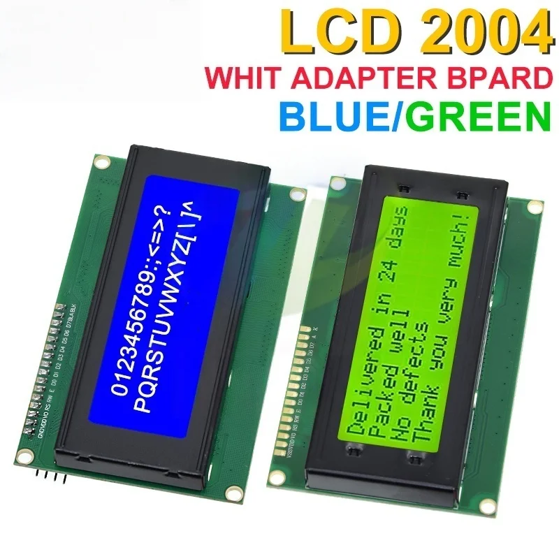 XCW LCD2004+I2C 2004 20x4 2004A Blue/Green screen HD44780 Character LCD /w IIC/I2C Serial Interface Adapter Module For Arduino